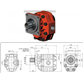 Gear pump Binotto NPH-51 ISO SHORT R